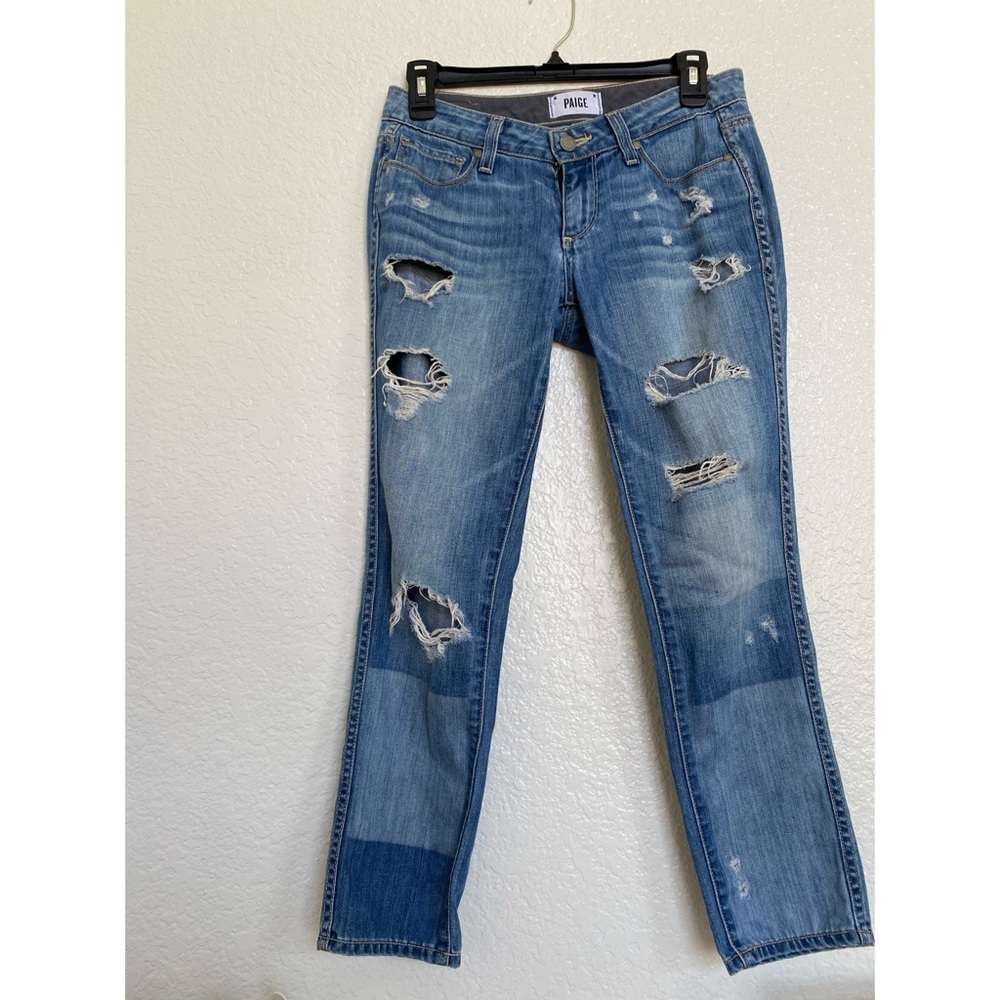 PAIGE Cropped Distress Denim